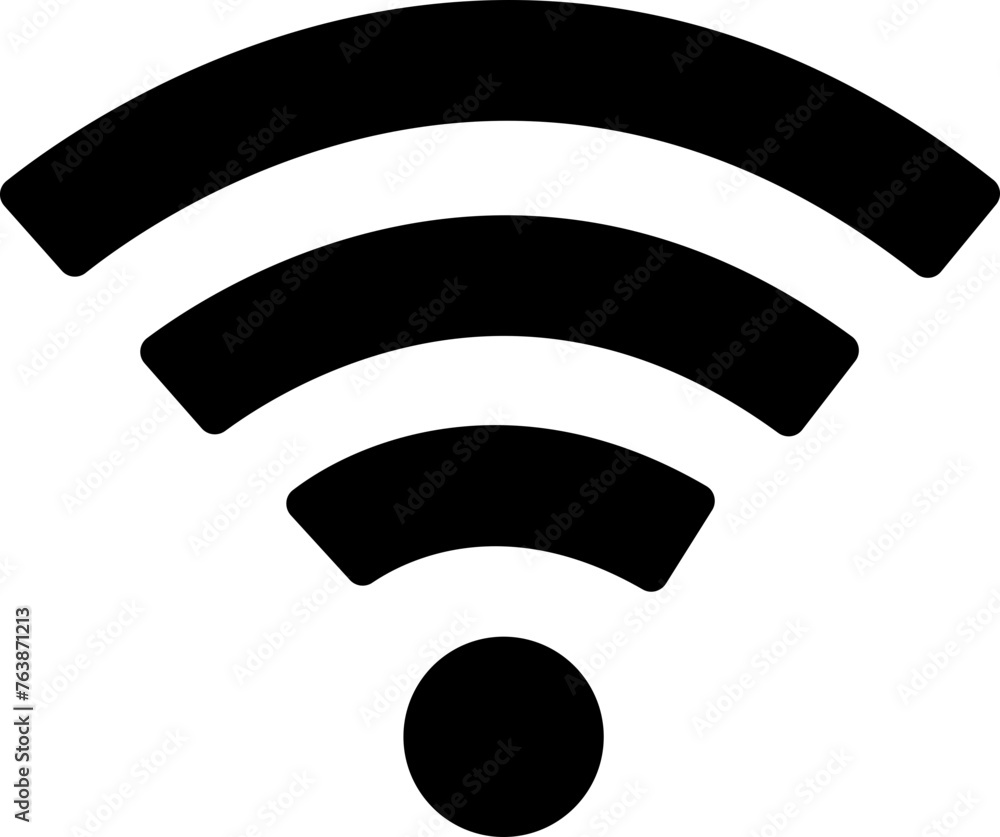 Poster wireless network icon fill style. depicting symbol related to wireless wi-fi connectivity, including