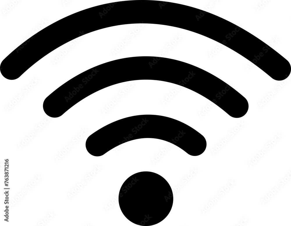 Poster wireless network icon fill style. depicting symbol related to wireless wi-fi connectivity, including