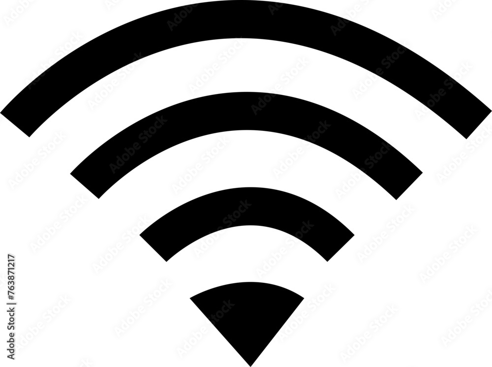 Poster wireless network icon fill style. depicting symbol related to wireless wi-fi connectivity, including