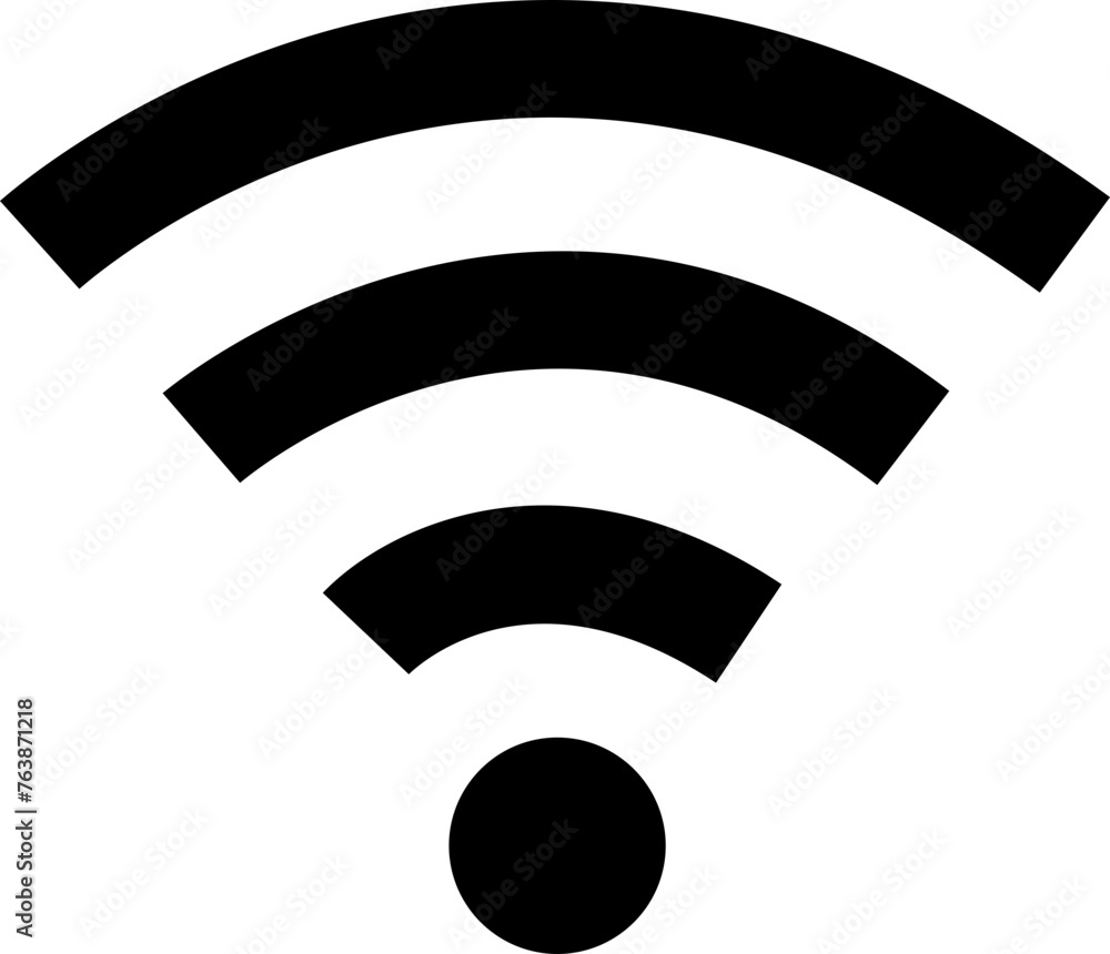 Poster wireless network icon fill style. depicting symbol related to wireless wi-fi connectivity, including