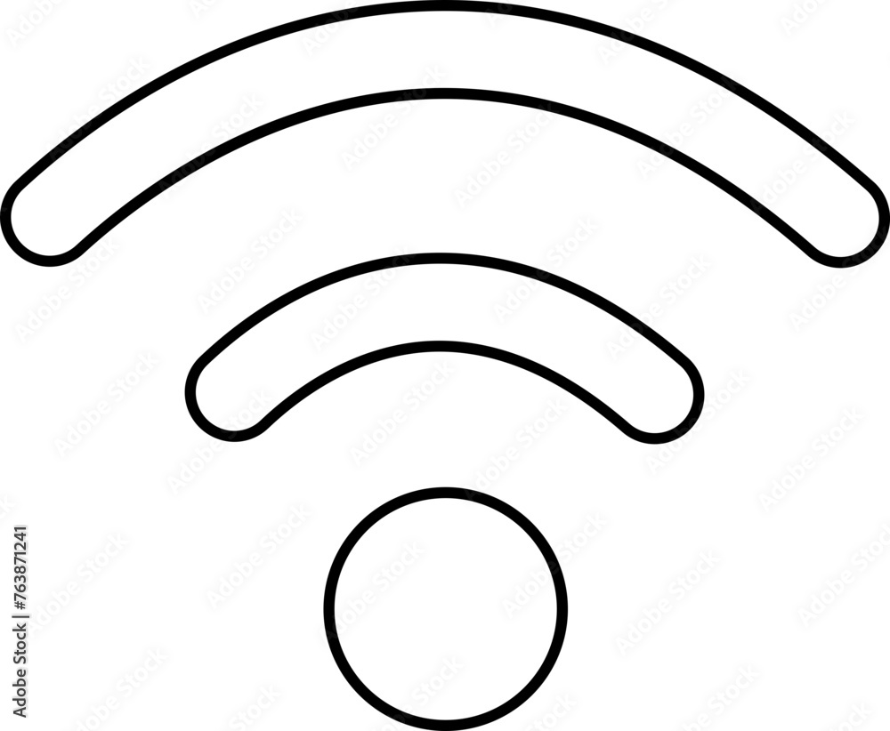 Poster wireless network icon line style. depicting symbol related to wireless wi-fi connectivity, including