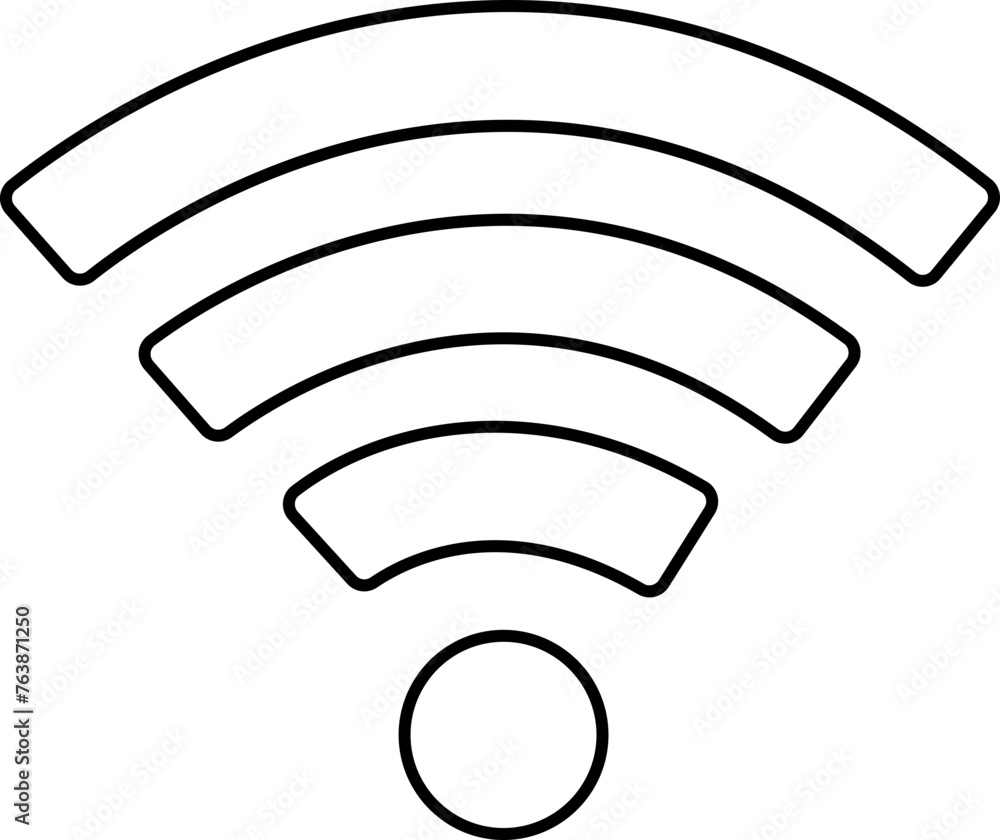 Poster wireless network icon line style. depicting symbol related to wireless wi-fi connectivity, including