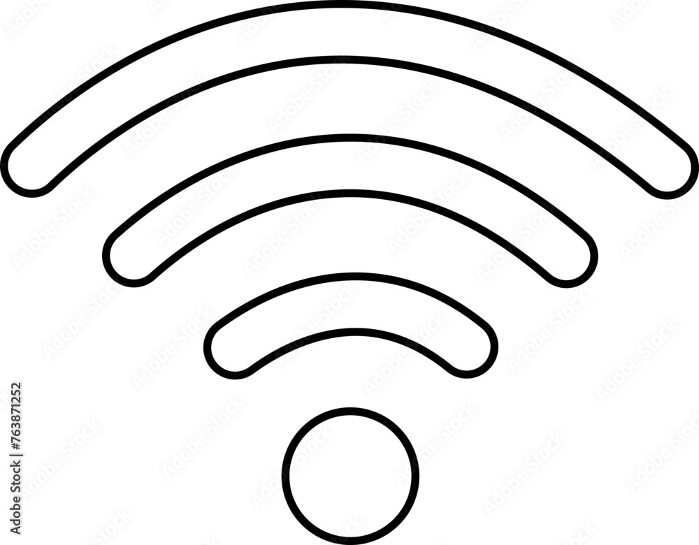 Poster wireless network icon line style. depicting symbol related to wireless wi-fi connectivity, including