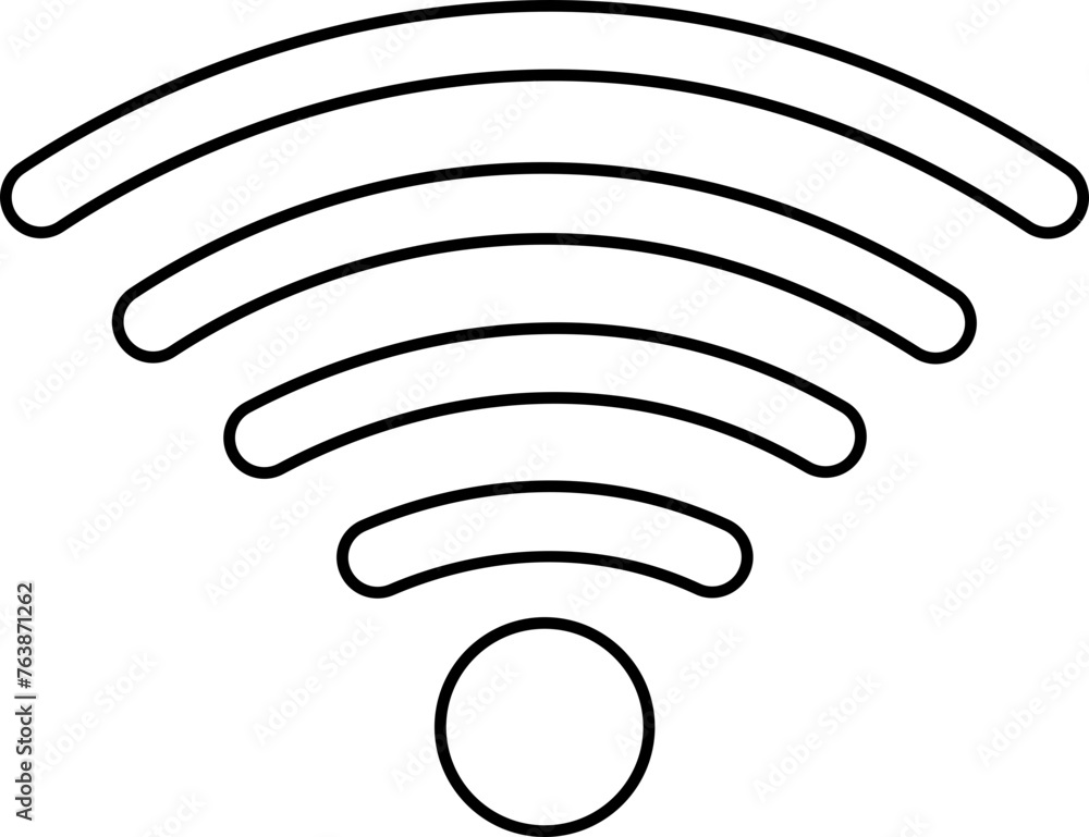Poster wireless network icon line style. depicting symbol related to wireless wi-fi connectivity, including