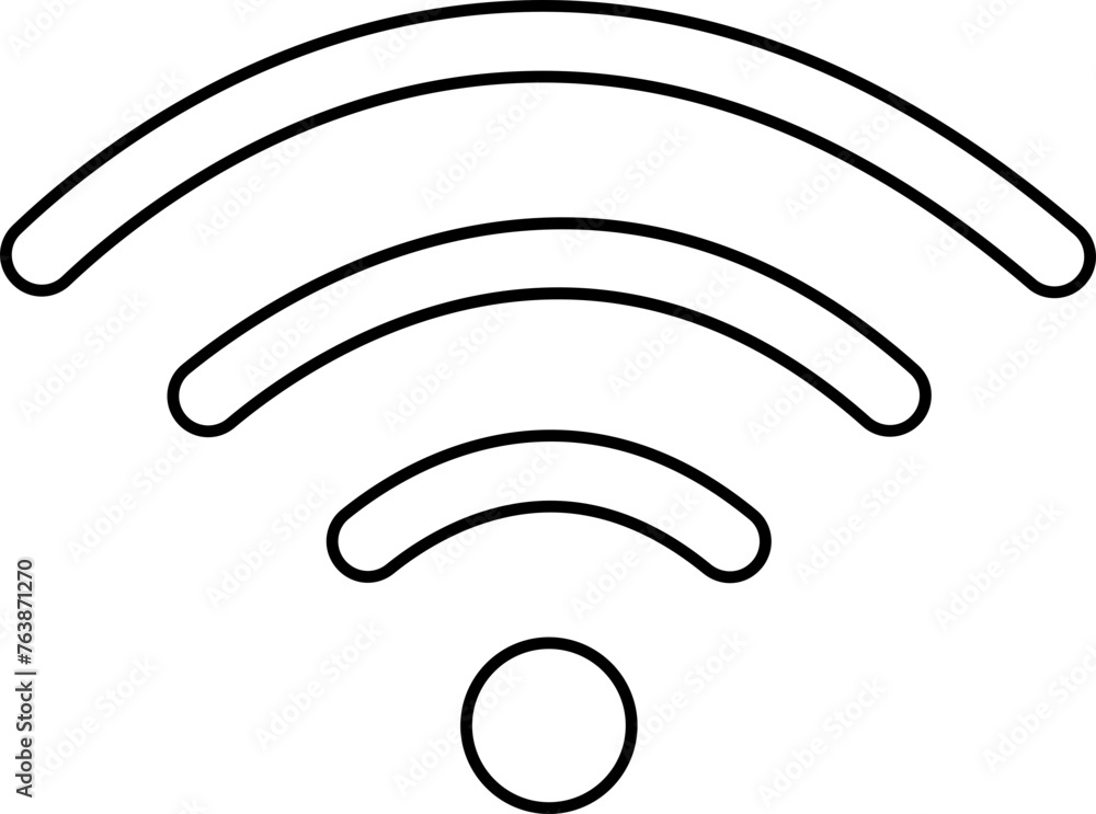Poster wireless network icon line style. depicting symbol related to wireless wi-fi connectivity, including