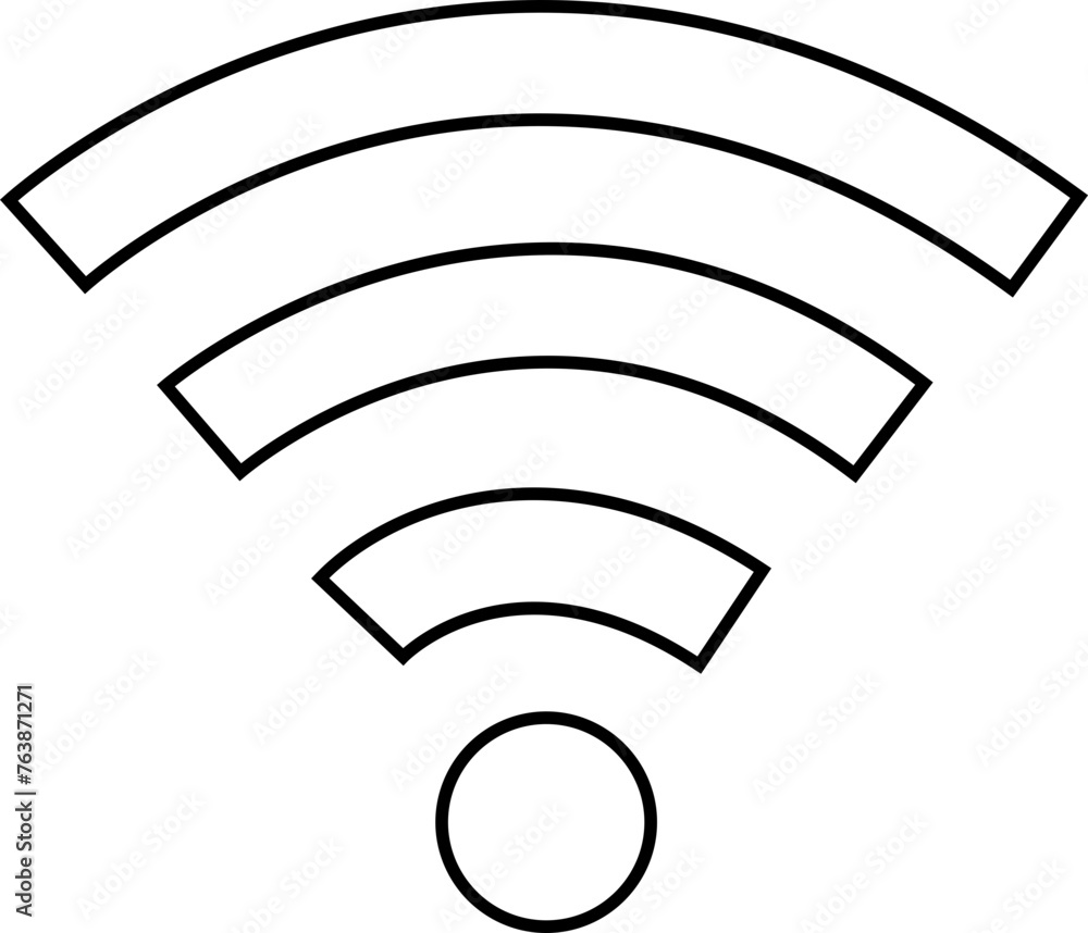 Poster wireless network icon line style. depicting symbol related to wireless wi-fi connectivity, including
