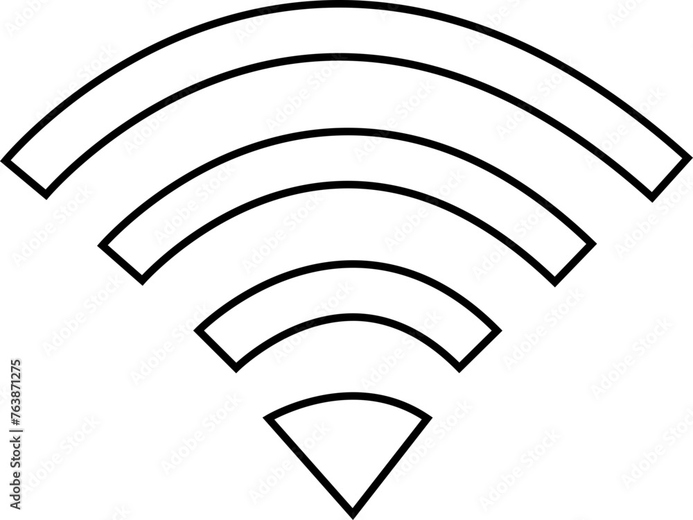 Poster wireless network icon line style. depicting symbol related to wireless wi-fi connectivity, including