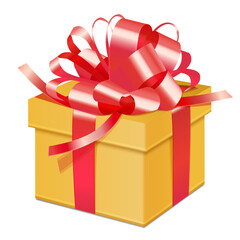 Vector colourful gift boxe with ribbon on white background