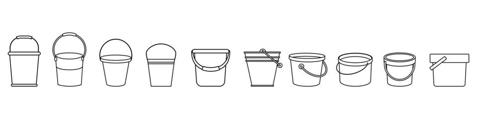 Bucket icon vector set. Cleaning illustration sign collection. Basket symbol or logo.
