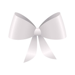 Vector realistic silver bow isolated on white background