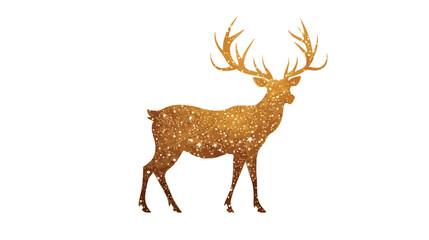 Golden elk. Trendy gold glitter texture.
