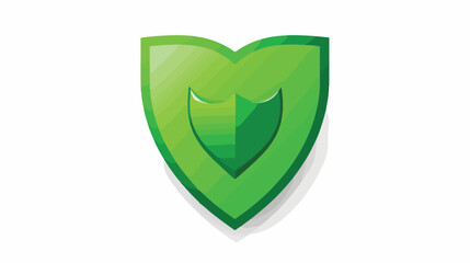 Green shield with check mark icon design vector flat