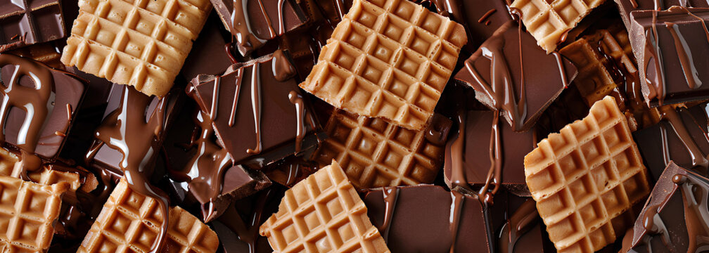 waffers with chocolate sweet dessert