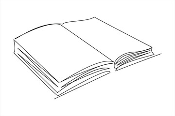 Continuous one line drawing of a book icon. outline vector illustration
