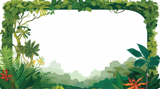 Hanging frame picture jungle landscape.vector