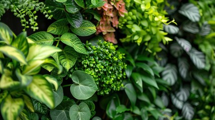 Bio herbal green plants arrangement,Geenerative ai,  - obrazy, fototapety, plakaty