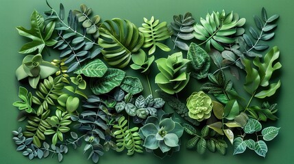 Bio herbal green plants arrangement,Geenerative ai, 