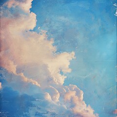 Artistic soft cloud and sky with grunge paper texture. generative ai