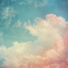 Artistic soft cloud and sky with grunge paper texture. generative ai