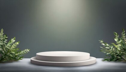 Abstract geometric shape background. Podium 3D