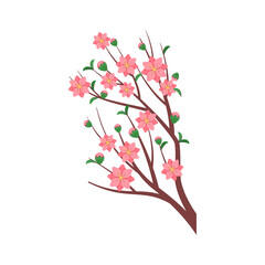 vector hand drawn cherry blossom branch