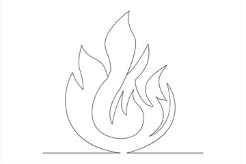 A single line bonfire art Vector illustration
