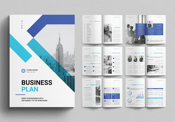 Business Plan Brochure Layout Design Template - obrazy, fototapety, plakaty