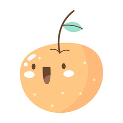 vector kawaii orange fruit cartoon icon