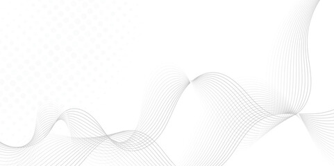 Fototapeta premium Abstract grey, white smooth element swoosh speed wave modern stream background. Wave lines created using blend tool and dots. abstract frequency sound wave lines and twisted curve lines background.