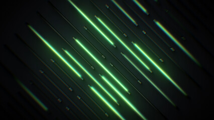 A background pattern of neon strip lights.