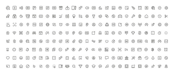 Mega set of ui ux icons, user interface icon set collection