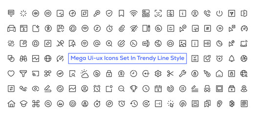 Mega set of ui ux icons, user interface icon set collection