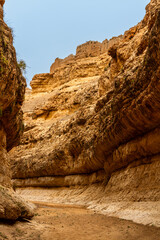 Spectacular, desert canyon in Atlas Mountain. Mides, Tunisia, Africa