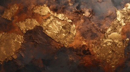 Cracked Golden and Dark Stone Texture