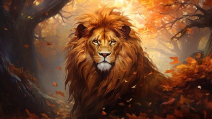 lion portrait , illustration art