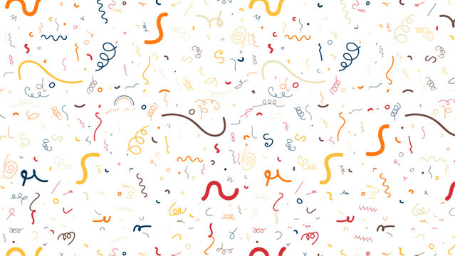 Children art background with colorful line doodle style seamless pattern and vector illustration design.