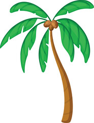 Palm tree cartoon icon. Tropical coconut plant