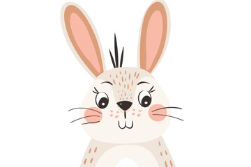 Adorable bunny illustration with chubby cheeks and expressive eyes