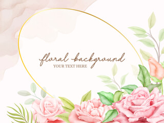 Fototapeta na wymiar Floral Wedding Invitation Card Template