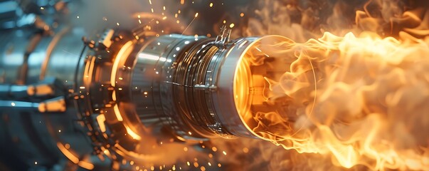 Rocket Engine Test, Flames and Complexity Up Close
