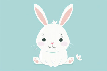 Fototapeta premium Adorable bunny illustration with chubby cheeks and expressive eyes