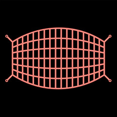 Neon fishnet rope net red color vector illustration image flat style