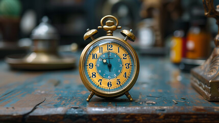 antique pocket watch on wooden table