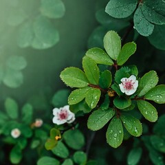 Fresh Foliage: Nature's Elements in Green Hues with Space for Messaging by Firefly