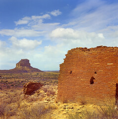 Pueblo Bonito walls, Chaco Culture National Historic Park, New Mexico, USA, UNESCO World Heritage