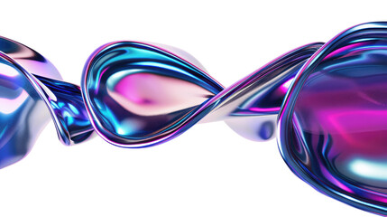 3d modern wave gradient blue and purple isolated on transparent background