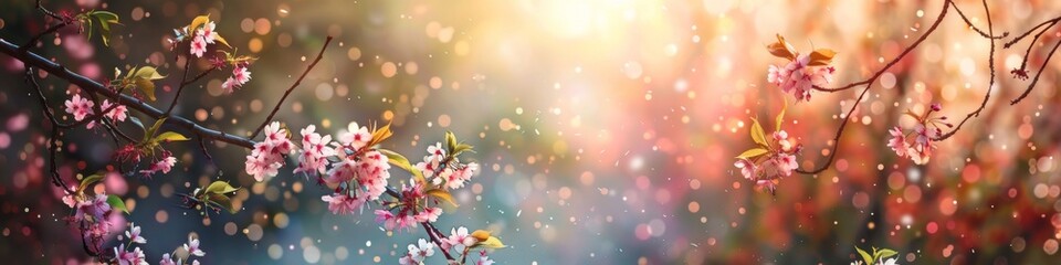 background with bokeh, spring weather banner, poster, spring weather background, spring background - obrazy, fototapety, plakaty