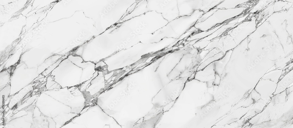 Poster a detailed closeup of a white marble texture, showcasing its intricate patterns and smooth surface. 