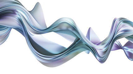 3d abstract metallic wave on transparent background