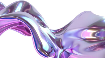 3d abstract purple wave on transparent background